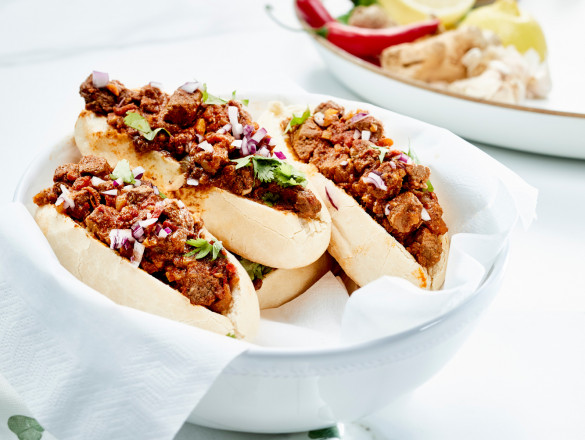 Indiase Ragout in een broodje